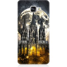 Teknomeg Samsung Galaxy A7 2016 Uyumlu Ay ve Katedral  Desenli Silikon Kılıf