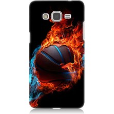 Teknomeg Samsung Galaxy Grand Prime Uyumlu Ateşli Basketbol  Desenli Silikon Kılıf