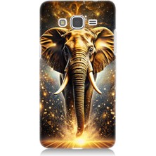 Teknomeg Samsung Galaxy Grand Prime Uyumlu Altın Fil  Desenli Silikon Kılıf