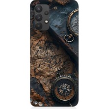 Teknomeg Samsung Galaxy A32 Uyumlu Eski Harita  Desenli Silikon Kılıf
