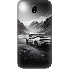 Teknomeg Samsung Galaxy J7 Pro Uyumlu Dağ Yolunda Araba  Desenli Silikon Kılıf