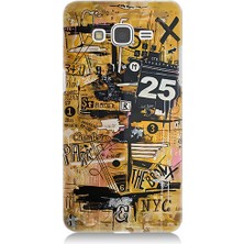 Teknomeg Samsung Galaxy Grand Prime Uyumlu Karma Grafik  Desenli Silikon Kılıf