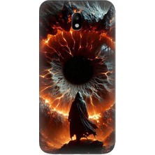 Teknomeg Samsung Galaxy J5 Pro Uyumlu Ateş Çemberi  Desenli Silikon Kılıf