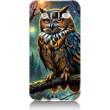 Teknomeg Samsung Galaxy J5 Uyumlu Baykuş Bakışı  Desenli Silikon Kılıf