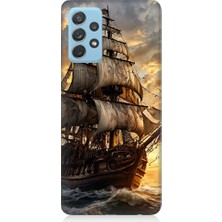 Teknomeg Samsung Galaxy A52 Uyumlu Yelkenli Gemi  Desenli Silikon Kılıf