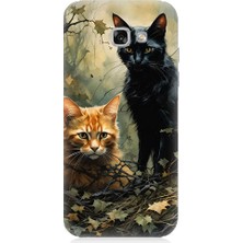 Teknomeg Samsung Galaxy A7 2017 Uyumlu Orman Kedileri  Desenli Silikon Kılıf