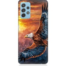 Teknomeg Samsung Galaxy A52 Uyumlu Kartal Uçuşu  Desenli Silikon Kılıf