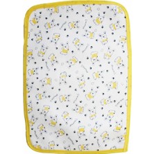 Bebegen Sarı Biyeli Ayıcık Desenli Havlu Su Geçirmez Alt Açma