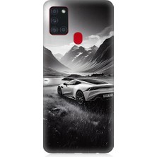 Teknomeg Samsung Galaxy A21S Uyumlu Dağ Yolunda Araba  Desenli Silikon Kılıf