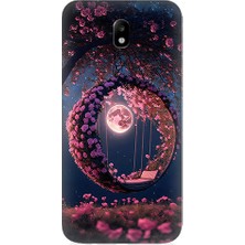Teknomeg Samsung Galaxy J3 Pro Uyumlu Ay ve Kalp  Desenli Silikon Kılıf