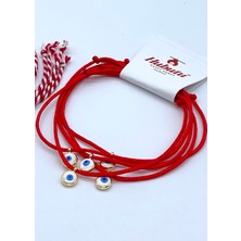 Concept Hubutu 10 Adet (5 Set) Hediyelik Yılbaşı Kartlı Jelatinli Nazar Boncuklu Marteniçka Dilek Bilekliği Seti