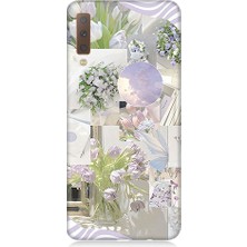 Teknomeg Samsung Galaxy A7 2018 Uyumlu Pastel Çiçekler  Desenli Silikon Kılıf