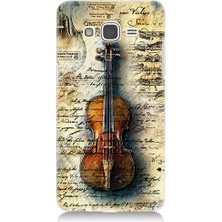 Teknomeg Samsung Galaxy Grand Prime Uyumlu Eski Keman  Desenli Silikon Kılıf