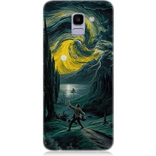 Teknomeg Samsung Galaxy J6 Uyumlu Van Gogh Yolu  Desenli Silikon Kılıf