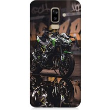 Teknomeg Samsung Galaxy J8 Uyumlu Motosiklet Gecesi  Desenli Silikon Kılıf