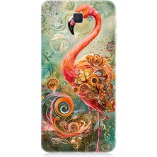 Teknomeg Samsung Galaxy J7 Prime Uyumlu Renkli Flamingo  Desenli Silikon Kılıf
