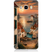 Teknomeg Samsung Galaxy J7 2016 Uyumlu Sahil Evleri  Desenli Silikon Kılıf