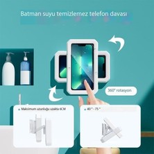 Qinyue Dönen Katlanır Teleskopik Duvara Monte Dokunmatik Ekran Yumruksuz Masaüstü Cep Telefonu Kutusu Banyo Su Geçirmez Cep Telefonu Tutucusu (Yurt Dışından)