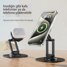 Leca Cep Telefonu Standı Masaüstü Kablosuz Şarj Manyetik Stand Tablet Desteği (Yurt Dışından)