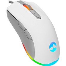 Everest SGM-L1 LUMOS Beyaz/Gri 6400dpi RGB Ledli Makrolu Gaming Oyuncu Mouse