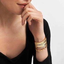 Nomination Composable Classic Symbols In Steel, 18 K Gold And Cz Greek Eye Gold