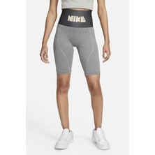 Nike Sportswear Circa High Rise Bike Leggings Shorts Yüksek Belli Biker Tayt Şort Gri