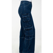 Zxello Duende Kargo Cepli Denim Pantolon