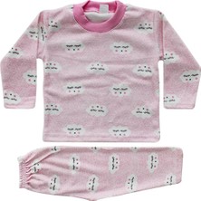 Bebegen Kız Bebek Bulut Desenli Alt Üst Pembe 2'li Pijama Takım