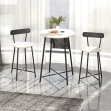 Eportatif Mutfak Oval 2 Kişilik Bar Yemek Masası Beyaz 1516