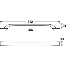 Hafele Bella Kulp Antrasit Renkli 256MM 6'lı Avantaj Paket