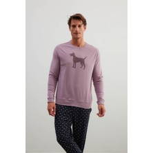 Erkek Pamuklu Uzun Kollu Pijama Üstü