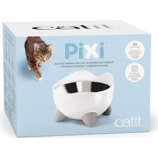 Cat İt Pıxı Yükseltilmiş Besleme TabağıBıyık Stressiz Yiyecek ve Su Kedi Kasesi Beyaz