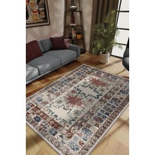 Homshtag Günümü Güzelleştiriyorsun Bej Renkli Salon Halısı Etik Desenli Geometsik Figürlü Halı