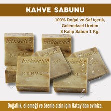 Bitkiselce Saf ve Doğal Içeriklerle Kahve Sabunu 950 gr (8 Kalıp)