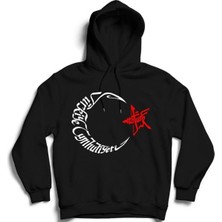 Woodroffe 10 Kasım Atatürk Baskılı Hoodie Kapüşonlu Kanguru Cep Oversize Siyah Sweatshirt