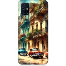Teknomeg Samsung Galaxy M31S Uyumlu Renkli Sokak  Desenli Silikon Kılıf