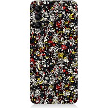 Teknomeg Samsung Galaxy M34 Uyumlu Küçük Figürler  Desenli Silikon Kılıf