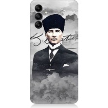 Teknomeg Samsung Galaxy M34 Uyumlu Atatürk Portresi  Desenli Silikon Kılıf