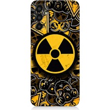 Teknomeg Samsung Galaxy M13 Uyumlu Nükleer Sembol Desenli Silikon Kılıf