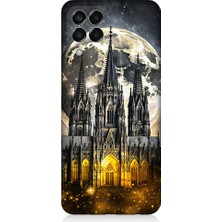 Teknomeg Samsung Galaxy M33 Uyumlu Ay ve Katedral  Desenli Silikon Kılıf