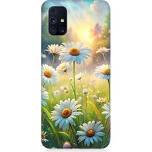 Teknomeg Samsung Galaxy M31S Uyumlu Papatya Tarlası  Desenli Silikon Kılıf