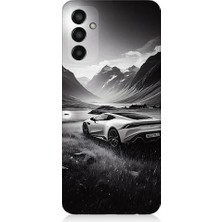 Teknomeg Samsung Galaxy M13 Uyumlu Dağ Yolunda Araba  Desenli Silikon Kılıf