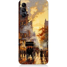 Teknomeg Samsung Galaxy M14 Uyumlu Şehir Manzarası  Desenli Silikon Kılıf