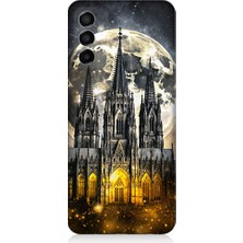Teknomeg Samsung Galaxy M23 Uyumlu Ay ve Katedral  Desenli Silikon Kılıf