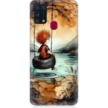 Teknomeg Samsung Galaxy M31 Uyumlu Yalnız Çocuk  Desenli Silikon Kılıf