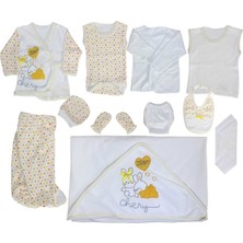 Chery Sarı Kalpli Tavşan Puanlı 11 Parça Hastane Çıkış Seti