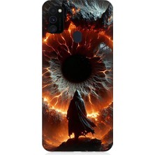 Teknomeg Samsung Galaxy M30S Uyumlu Ateş Çemberi  Desenli Silikon Kılıf