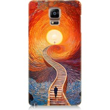 Teknomeg Samsung Galaxy Note 4 Uyumlu Işıklı Yol  Desenli Silikon Kılıf