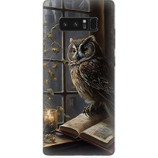 Teknomeg Samsung Galaxy Note 8 Uyumlu Baykuş ve Kitap  Desenli Silikon Kılıf
