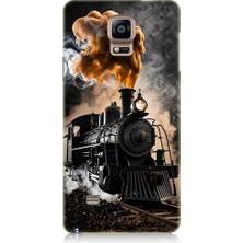 Teknomeg Samsung Galaxy Note 4 Uyumlu Kara Tren  Desenli Silikon Kılıf